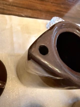 Set 6 tazzine caffè marroni ceramica