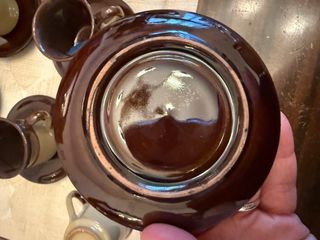 Set 6 tazzine caffè marroni ceramica