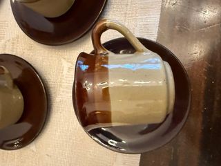 Set 6 tazzine caffè marroni ceramica