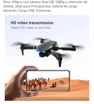 Dron E99 Cámara Dual Vuelo de Trayectoria