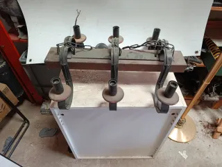 Lámpara Rústica Viga Madera y Forja