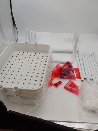 SONGMICS Carro Rodante, Caritro de Almacenamiento de 3 Niveles, con Mango, 2 Organizadores Pequeños, Marco de Acero, Cestas de P