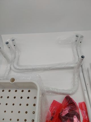 SONGMICS Carro Rodante, Caritro de Almacenamiento de 3 Niveles, con Mango, 2 Organizadores Pequeños, Marco de Acero, Cestas de P