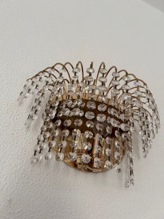 Lámpara de pared vintage cristal y metal
