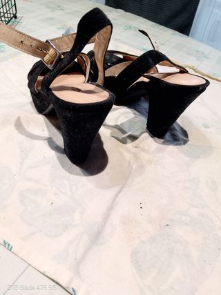 Sandalias tacón negras talla 38