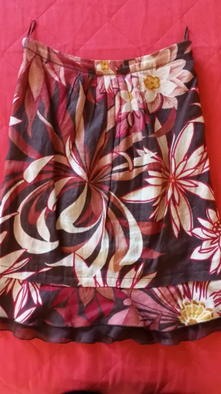 Gonna vintage lino e seta