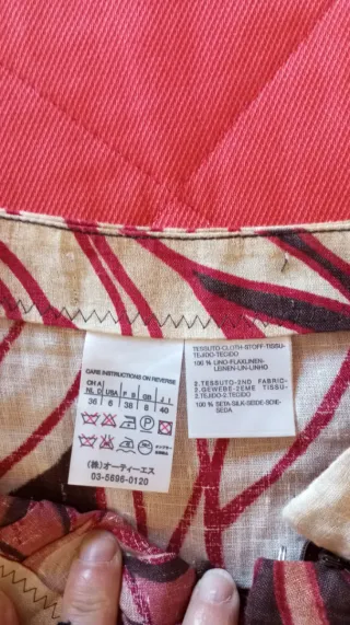 Gonna vintage lino e seta