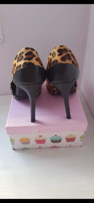 Zapatos Zara Tacón Animal Print