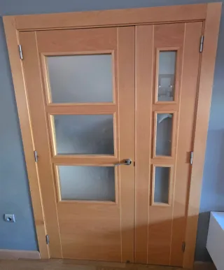 Puerta de salón con cristal