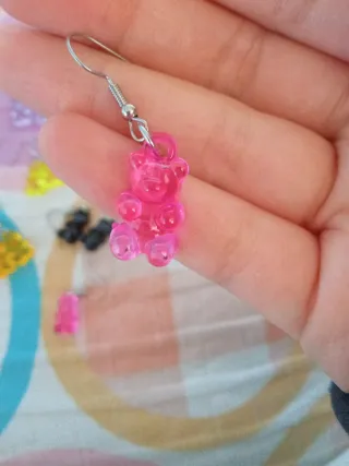 10 pares pendientes ositos infantiles