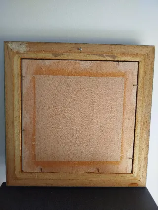 Marco de madera tallado dorado y verde azulado