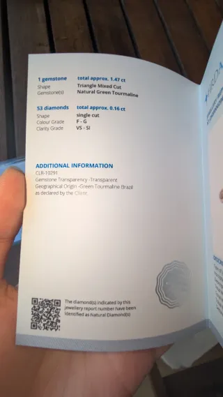 Anillo Oro Turmalina Verde Diamantes