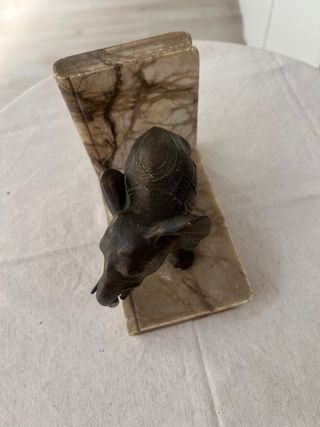 Sujetalibros de elefante en mármol y metal
