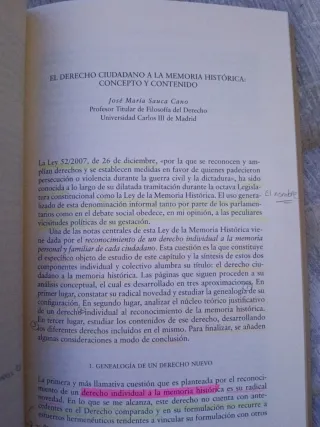 Derecho y memoria histórica