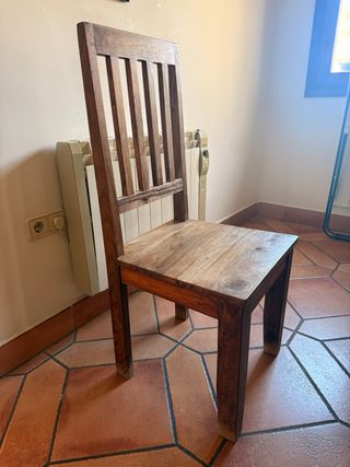 6 Sillas de madera maciza de roble