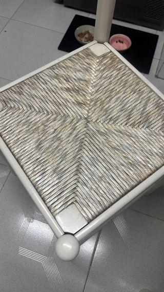 Silla de cocina blanca estilo de madera