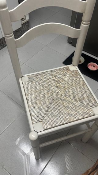 Silla de cocina blanca estilo de madera