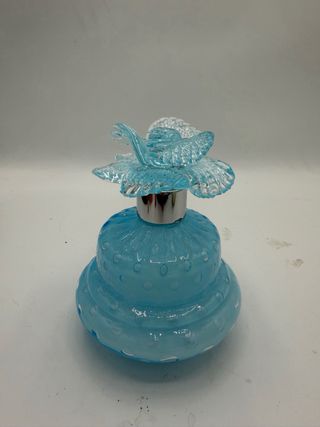 Bottiglia Celeste Fiore Vetro Murano
