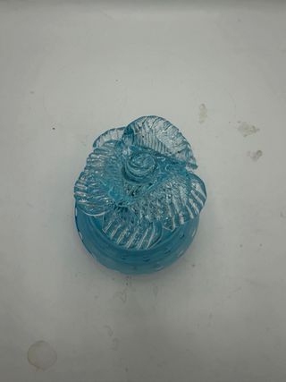 Bottiglia Celeste Fiore Vetro Murano