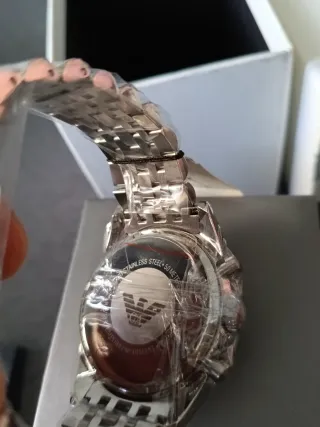 Reloj Emporio Armani Cronógrafo Negro/Plata NUEVO
