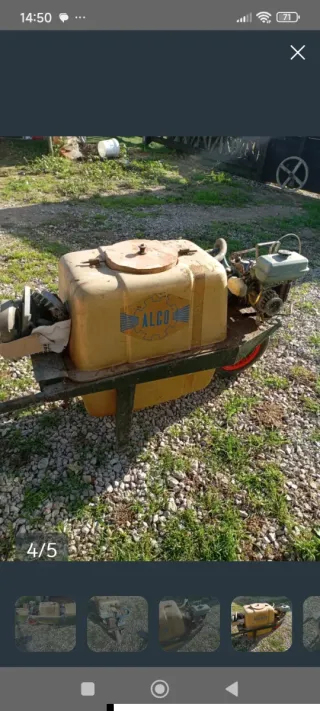 Solfatadora con motor y depósito