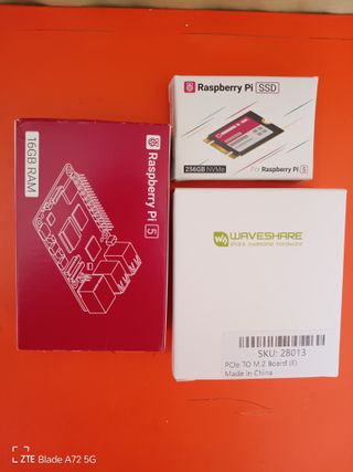 Raspberry Pi 5 con SSD NVMe 256GB ,16GB