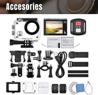 Exprotrek Cámara de acción 4K con Pantalla táctil,