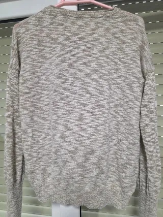 Jersey beige y marrón con estampado