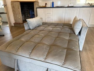 Sofá cama gris 2 plazas 138cm