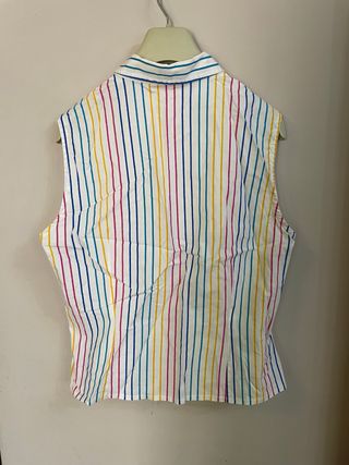 Camisa sin mangas a rayas multicolor