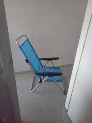 Silla Playa Plegable Azul/Plata