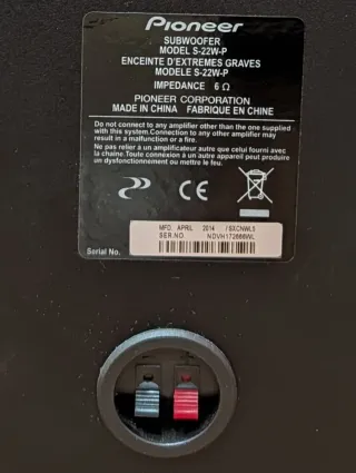 Subwoofer Pioneer S-22W - 6 Ohm