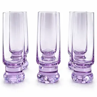 6 Vasos NEODIMIO Bohemia 70s - Cristal Alejandrita