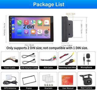 Radio 2DIN Android 13 7 CarPlay Auto 2+32GB
