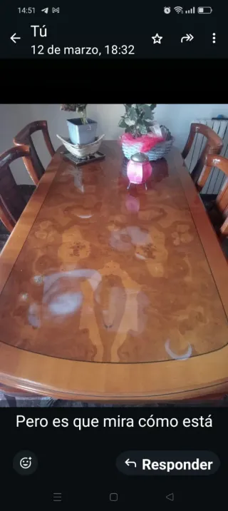 Mesa de comedor madera 1.80m extensible