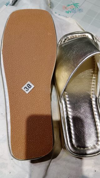 Sandalias doradas plataforma mujer talla 38