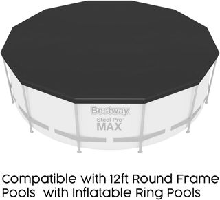 Coperta invernale BESTWAY rotonda da 370 cm per piscine in PVC nero