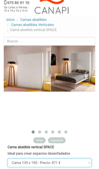 Cama Abatible Vertical Canapi 135x190