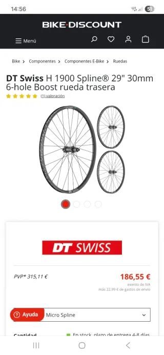 DT Swiss H 1900 Spline 29 30mm Centerlock