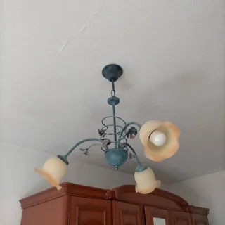 Lámpara de techo cristal y metal