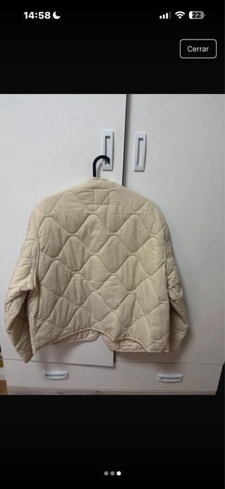 Chaqueta acolchada beige talla L