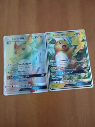 2 Cromos Pokémon Raichu GX