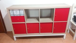 Mobile Kallax Ikea Beige e Rosso