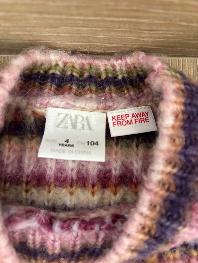 Jersey Zara niña4 años rayas multicolor