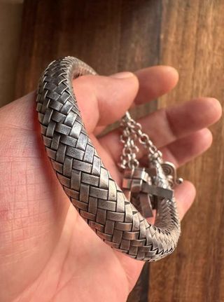 Pulsera Plata Trenzada Artesanal