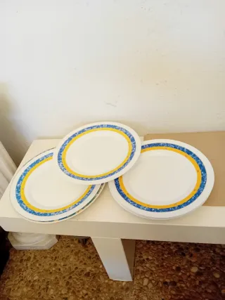 Lote 16 platos de cerámica y cristal