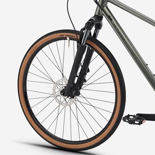 Bicicleta Trekking con suspensión Cuadro Alto ACTV 500 Verde