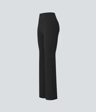 Pantalones elegantes negros talle alto (S,regular)
