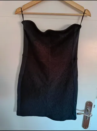 Vestido palabra de honor negro talla L
