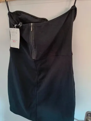 Vestido palabra de honor negro talla L